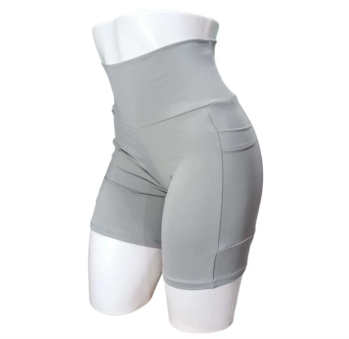 Short G. Poliamida. Com BOLSOS. Cor: Cinza