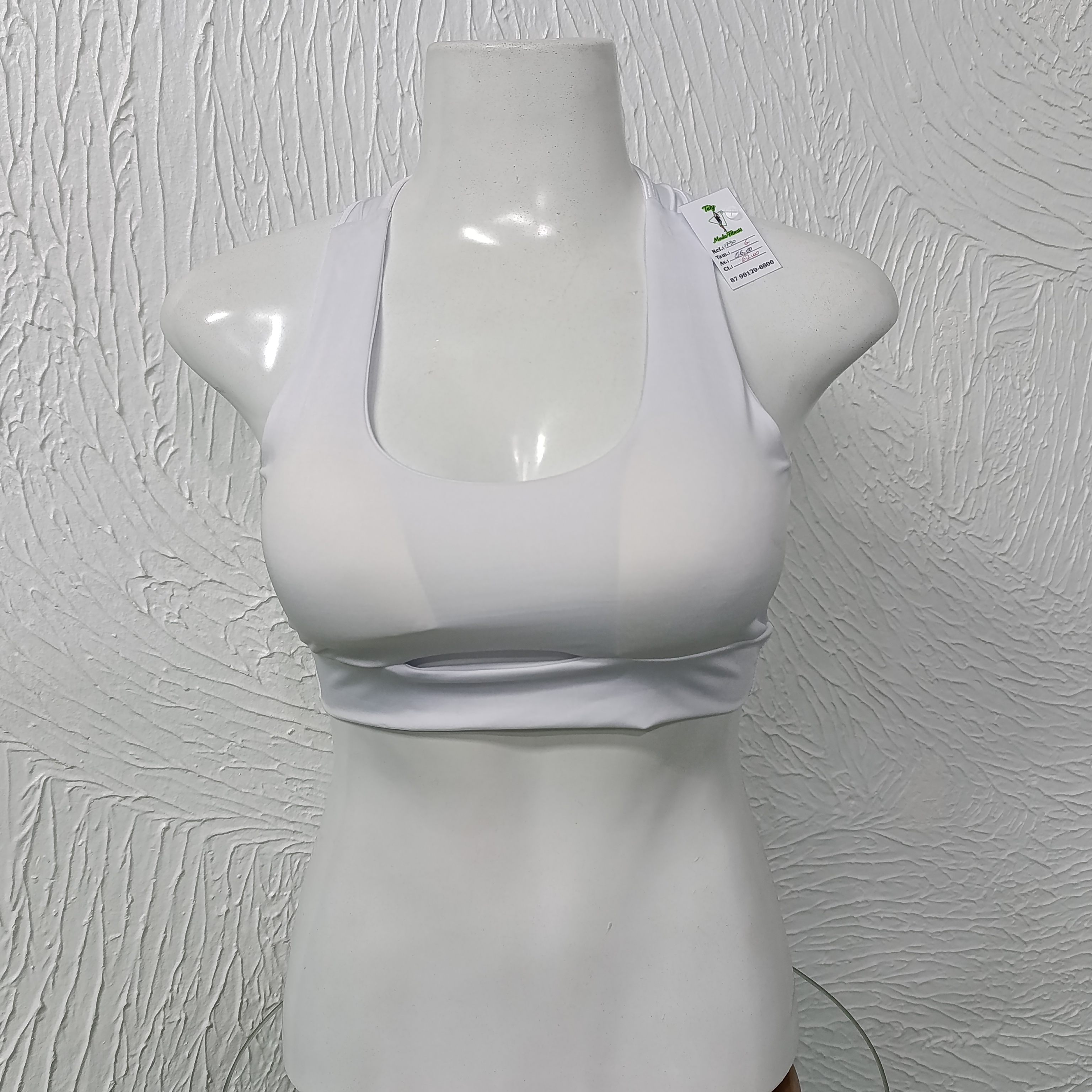 Top G. com bojo. Cor branca