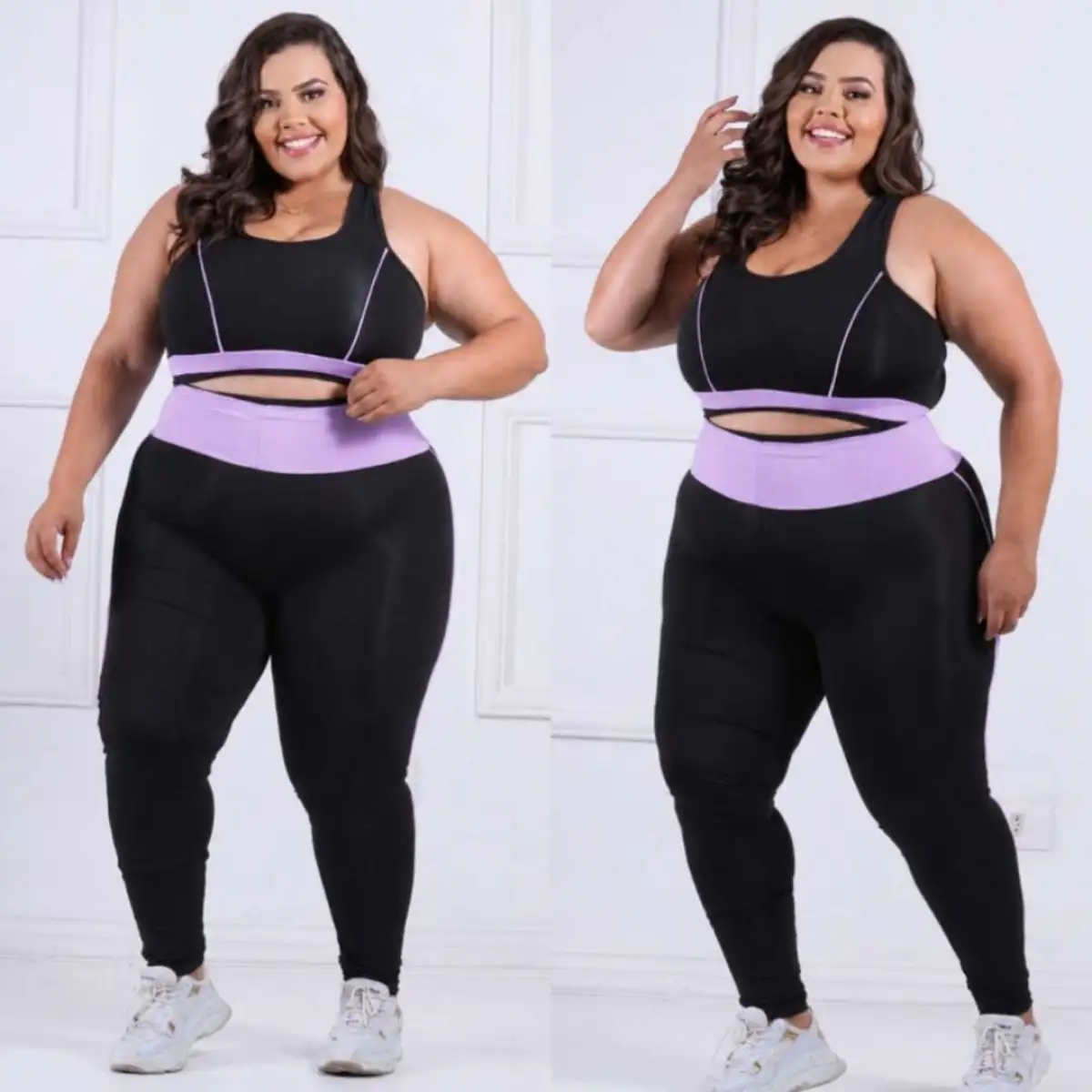 Conjunto de legging G3. Detalhes lilás 01