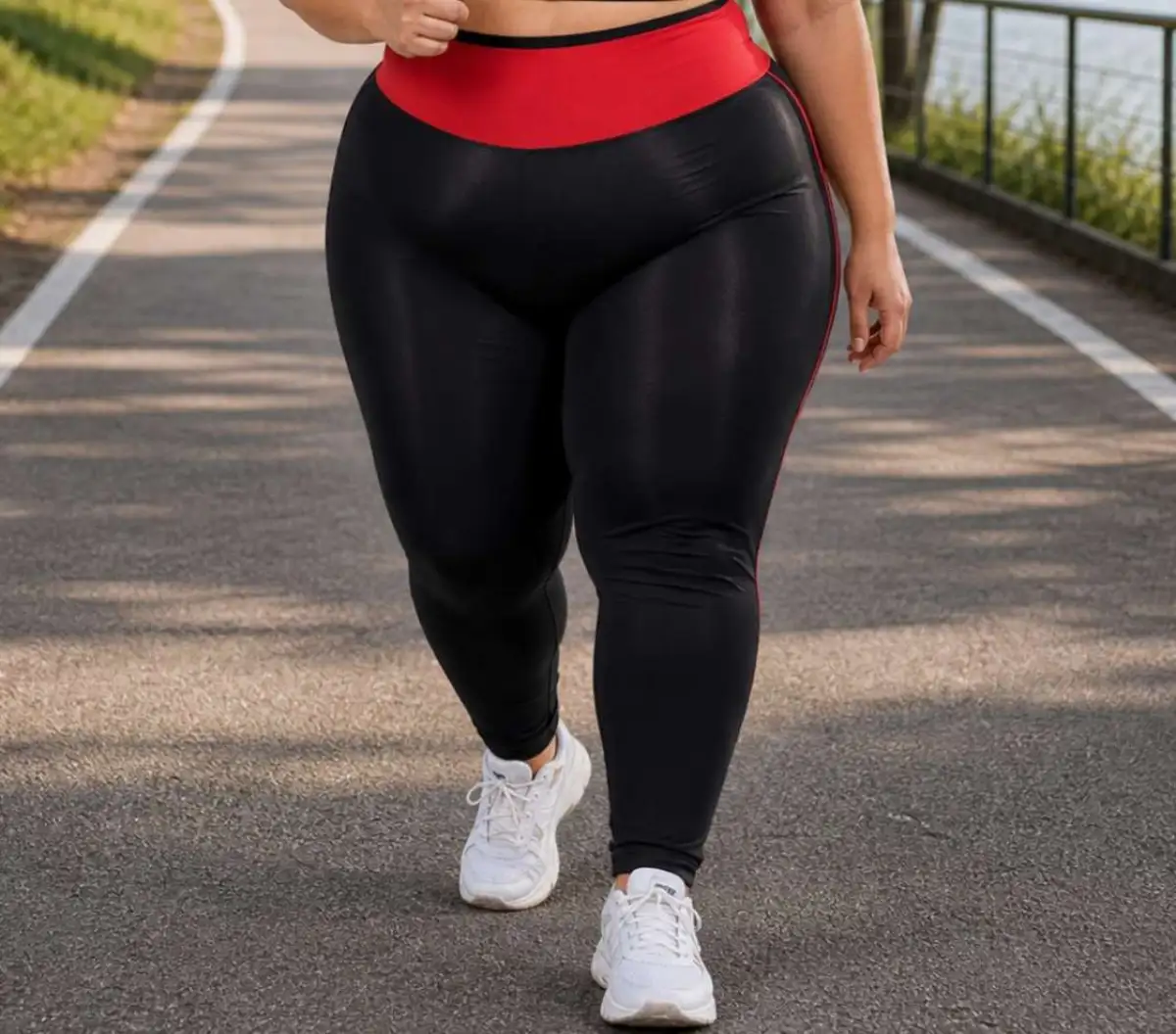 Legging G3. Preto com Cós e viés Vermelho