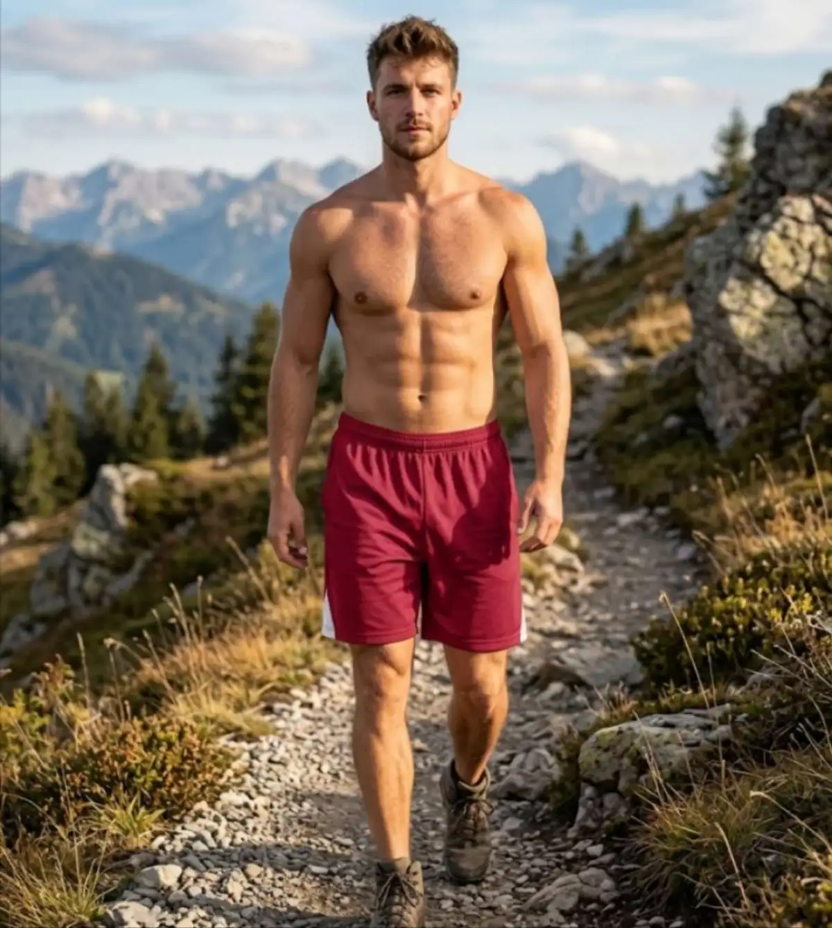 Z Bermuda P Dryfit cor VINHO com branco na perna