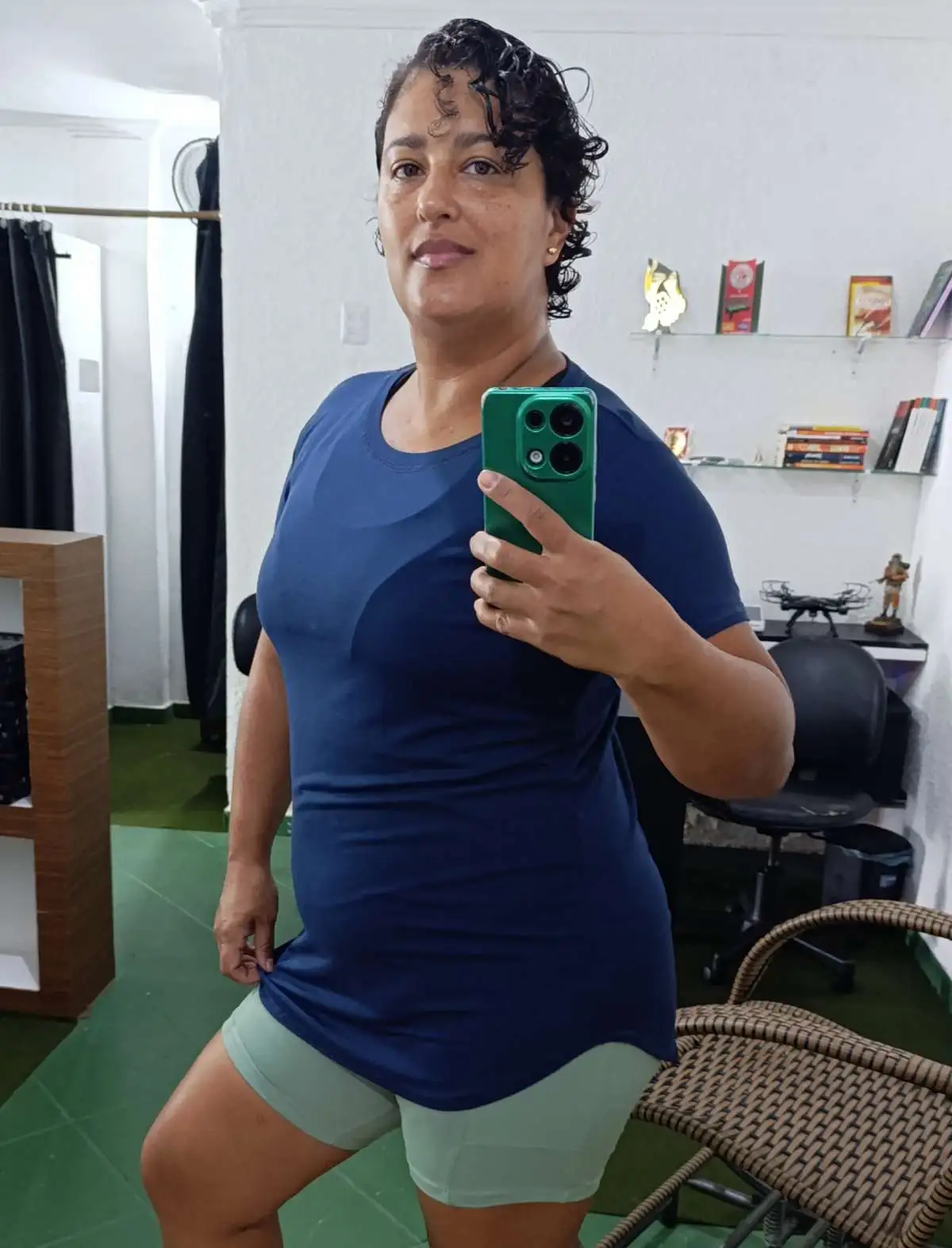 Blusa GG/G2 Longline. Lisa. Cor: Marinho