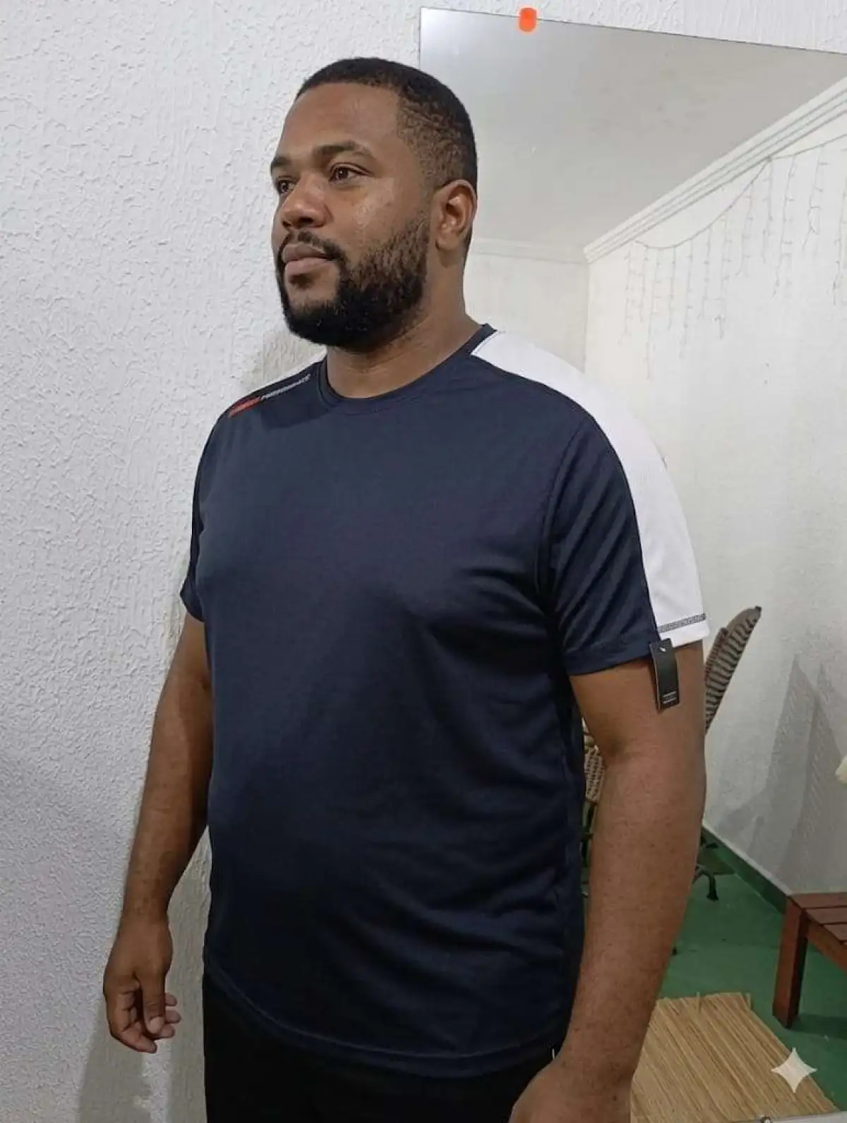 Camisa G3 Poliamida PRETA com ombros BRANCO