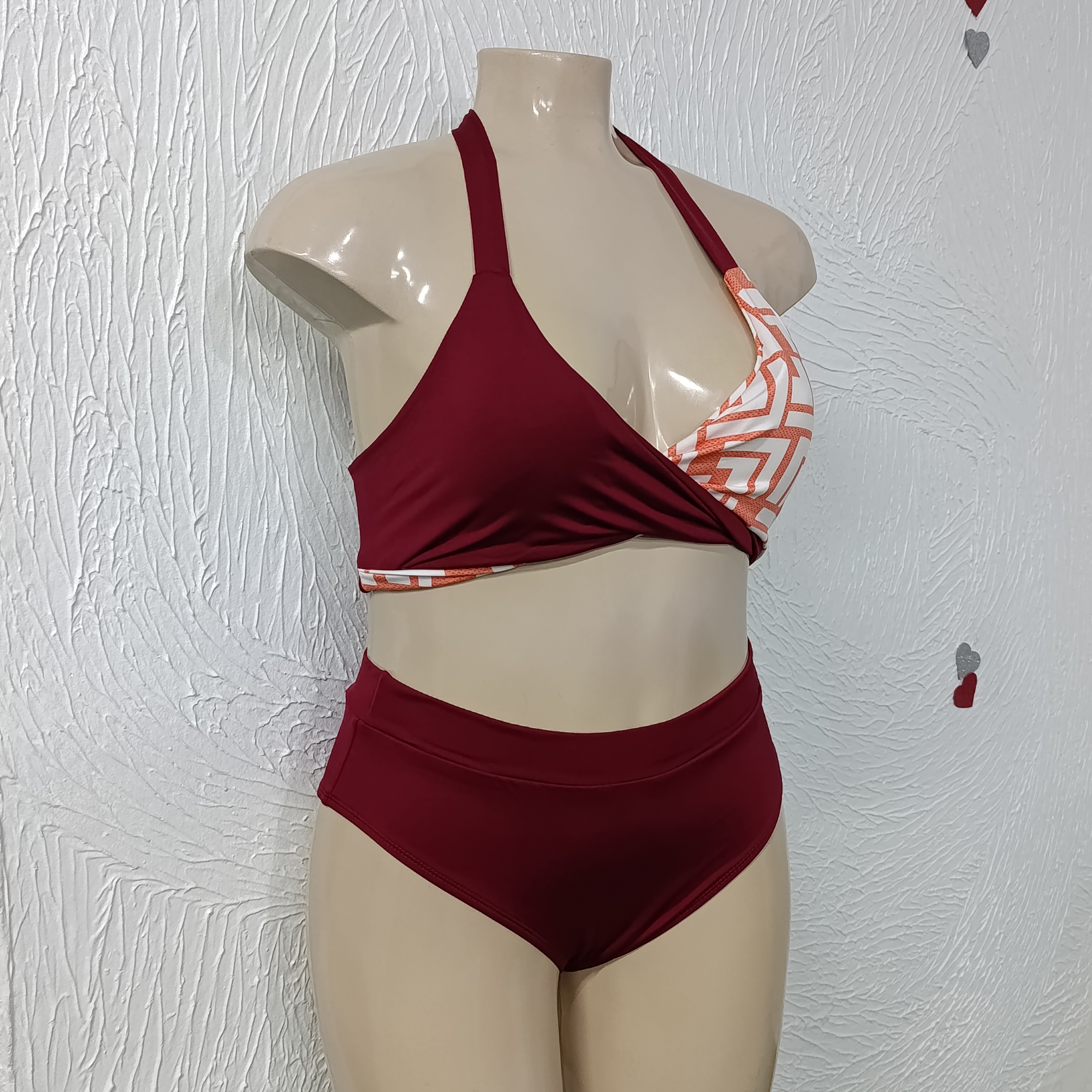 Biquíni Plus Size veste até 54. REF. 115.03.26 cor VINHO