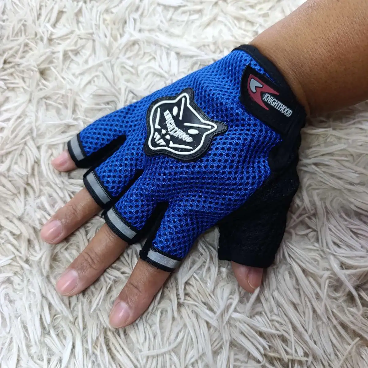 Luva Ciclismo/Academia. Cor: Preto/Azul