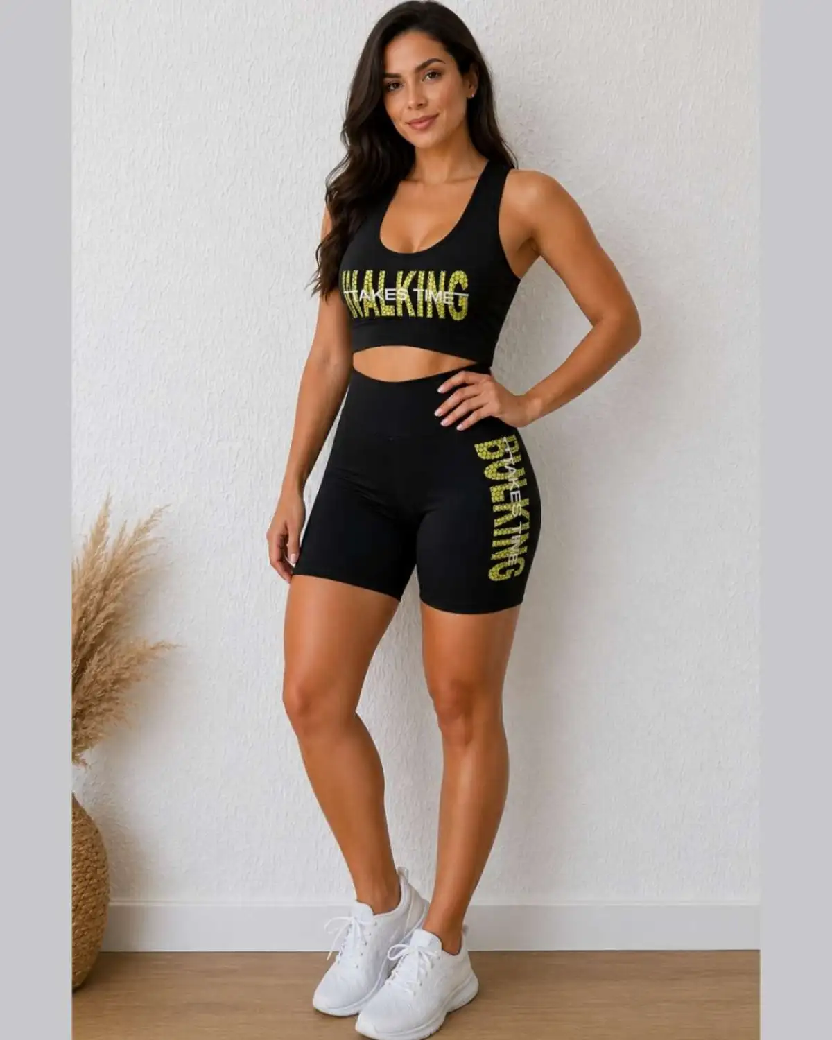 Conjunto de Short G. SUPLEX detalhes amarelo