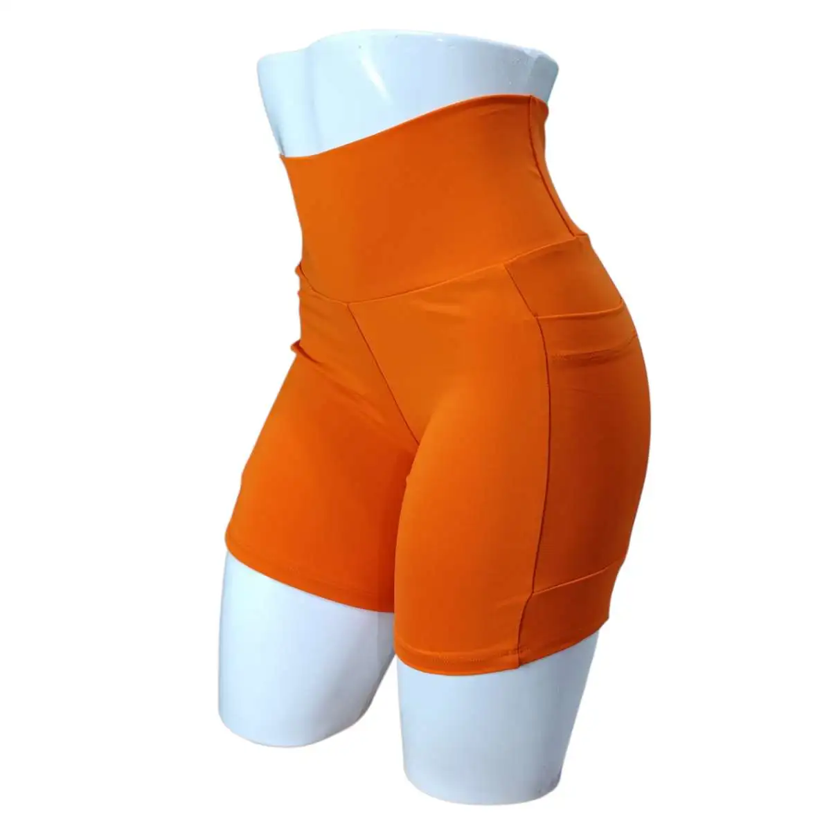 Short M. Poliamida. Com BOLSOS. Cor: LARANJA