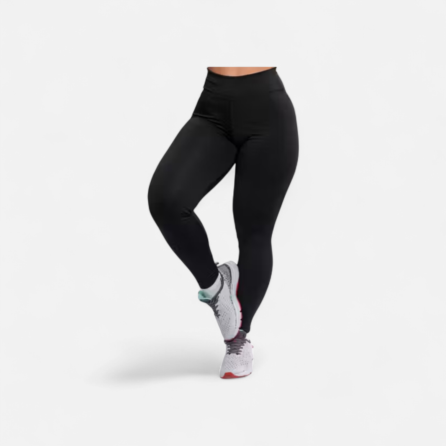 Legging M Suplex encorpado. Costura dupla. Cor PRETA