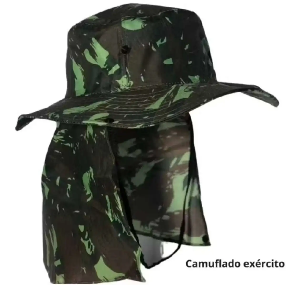 Chapéu proteção no pescoço. Cor: exército