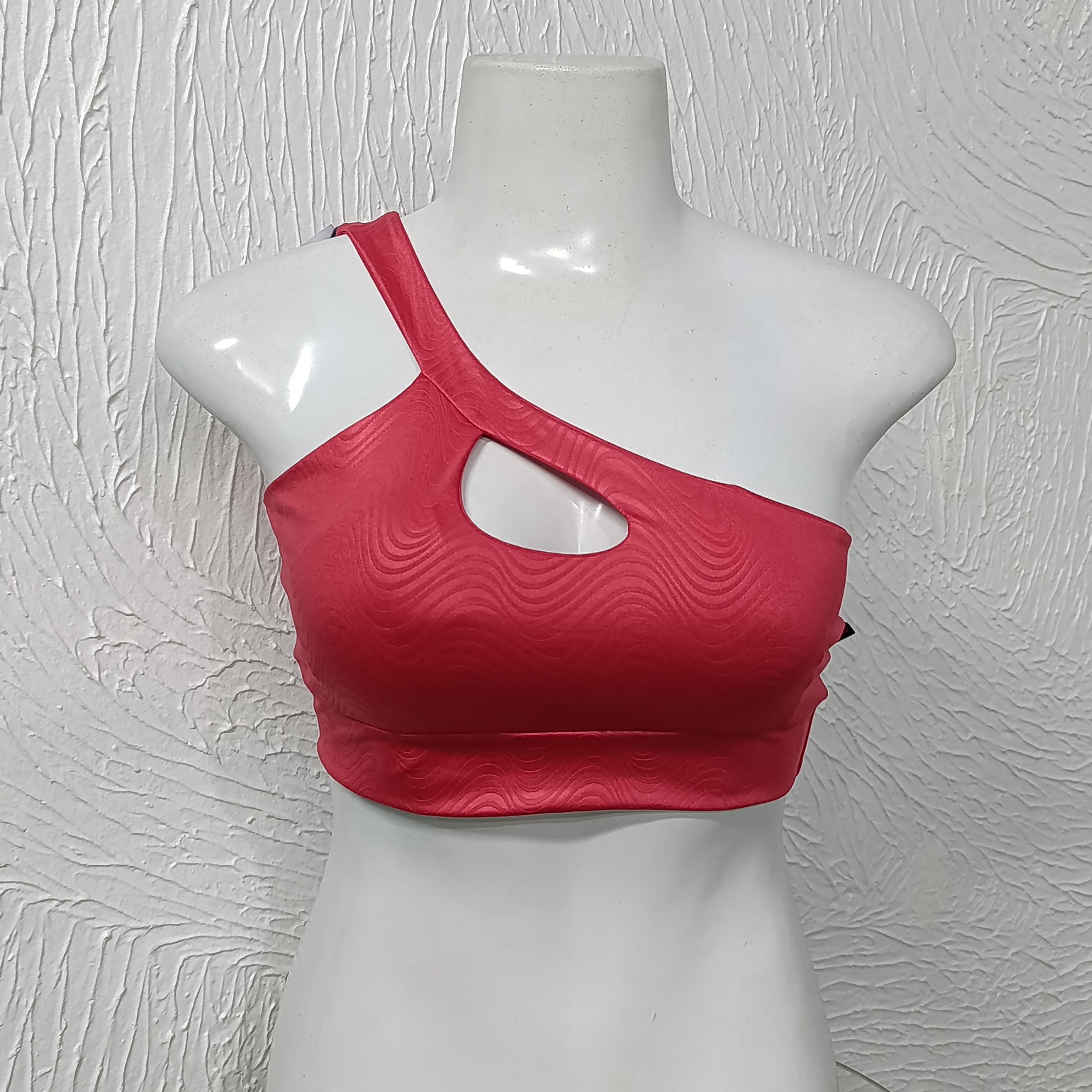 Top G com bojo. Texturizado. Cor Rosa