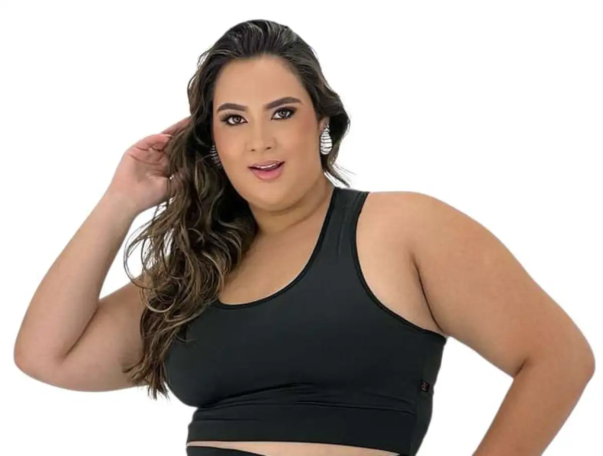 Top GG sem bojo. Alta gramatura Preto