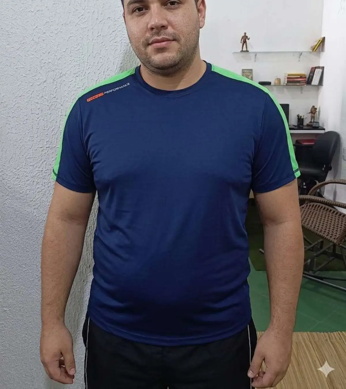 Camisa G3 Poliamida Marinho com ombros verde