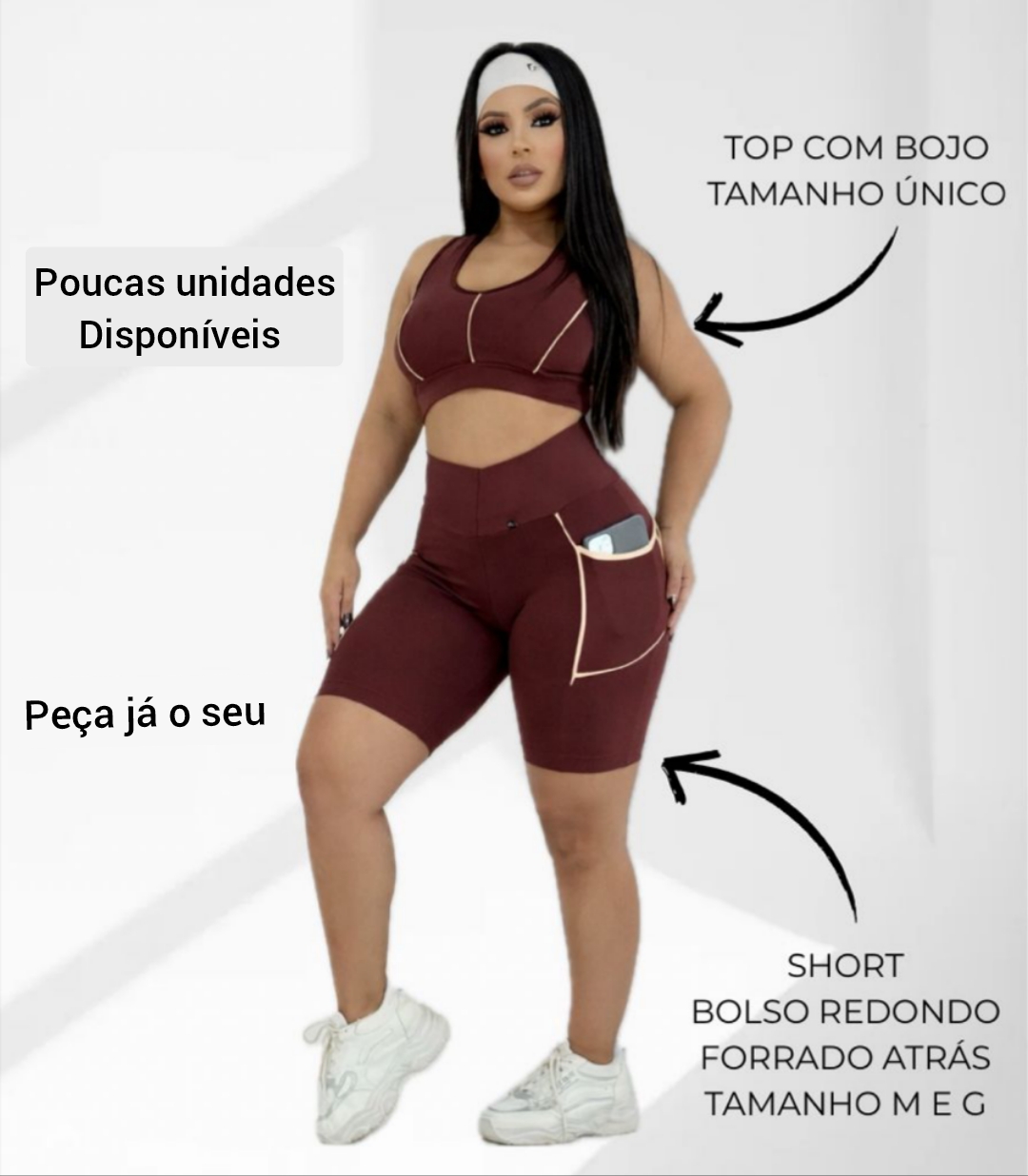 Conjunto de Short M Cor: Marinho