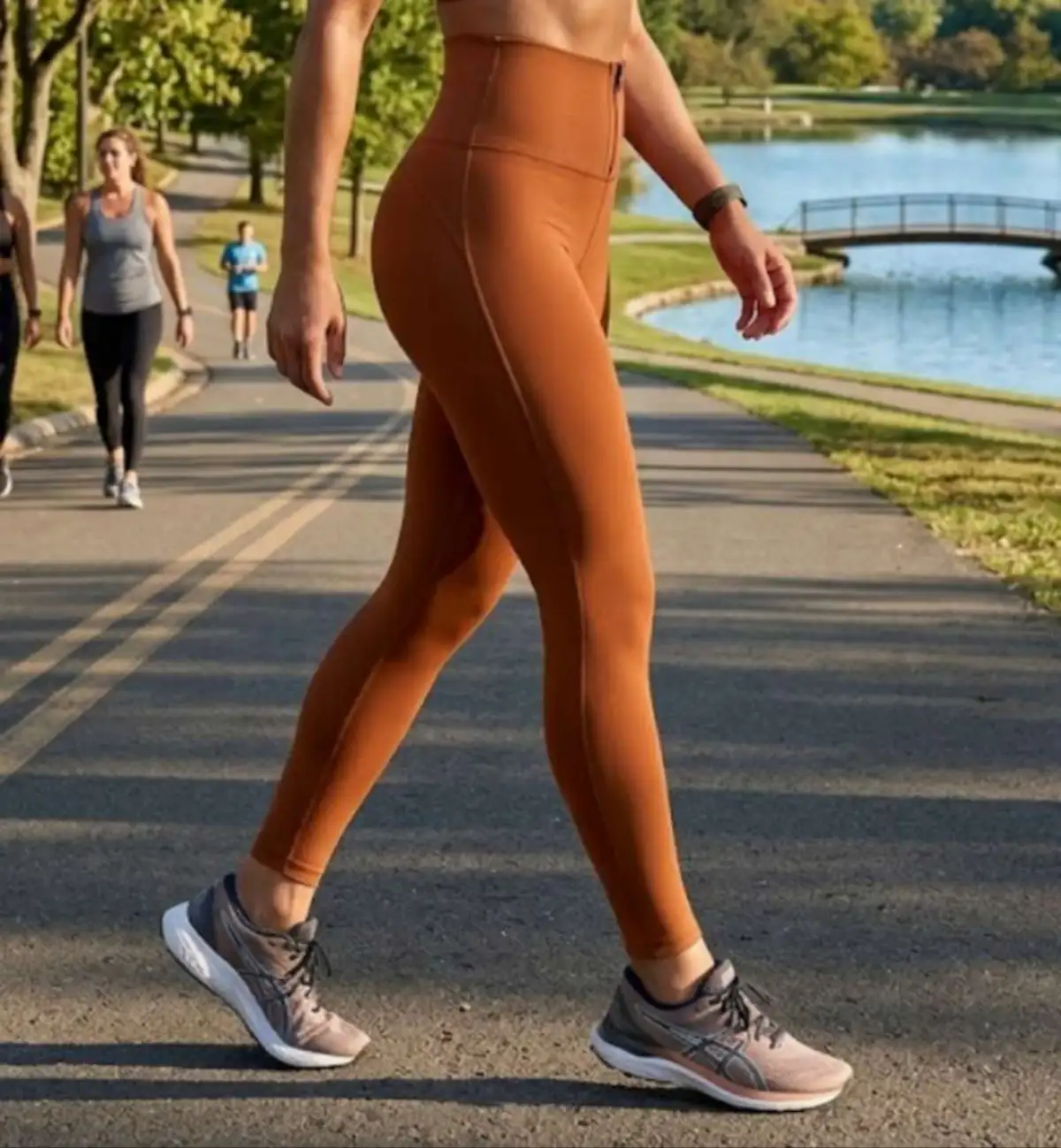 Legging M Poliamida com Zíper. MARROM