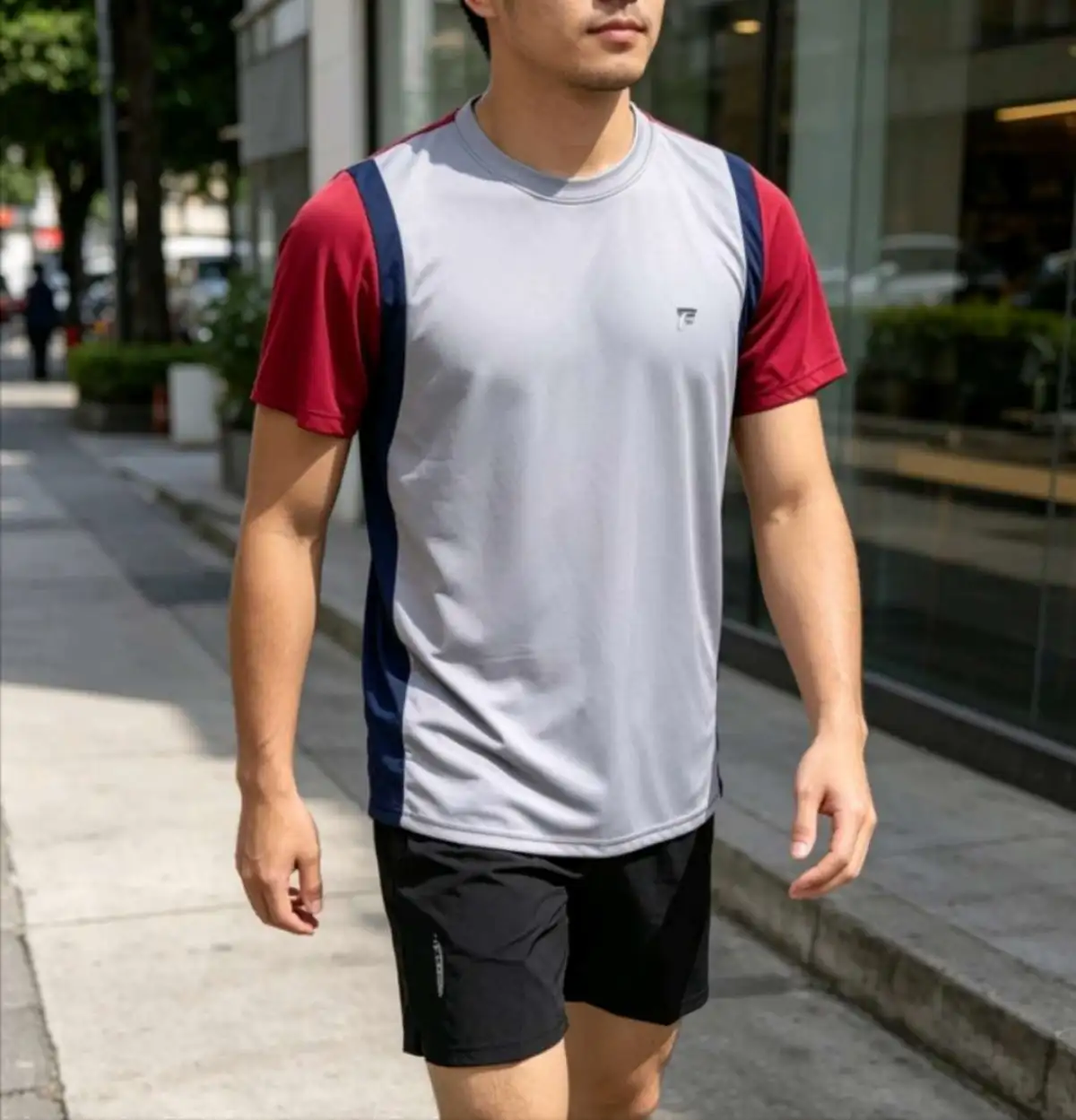 Camisa M SPORT Y CINZA com as costas Marinho