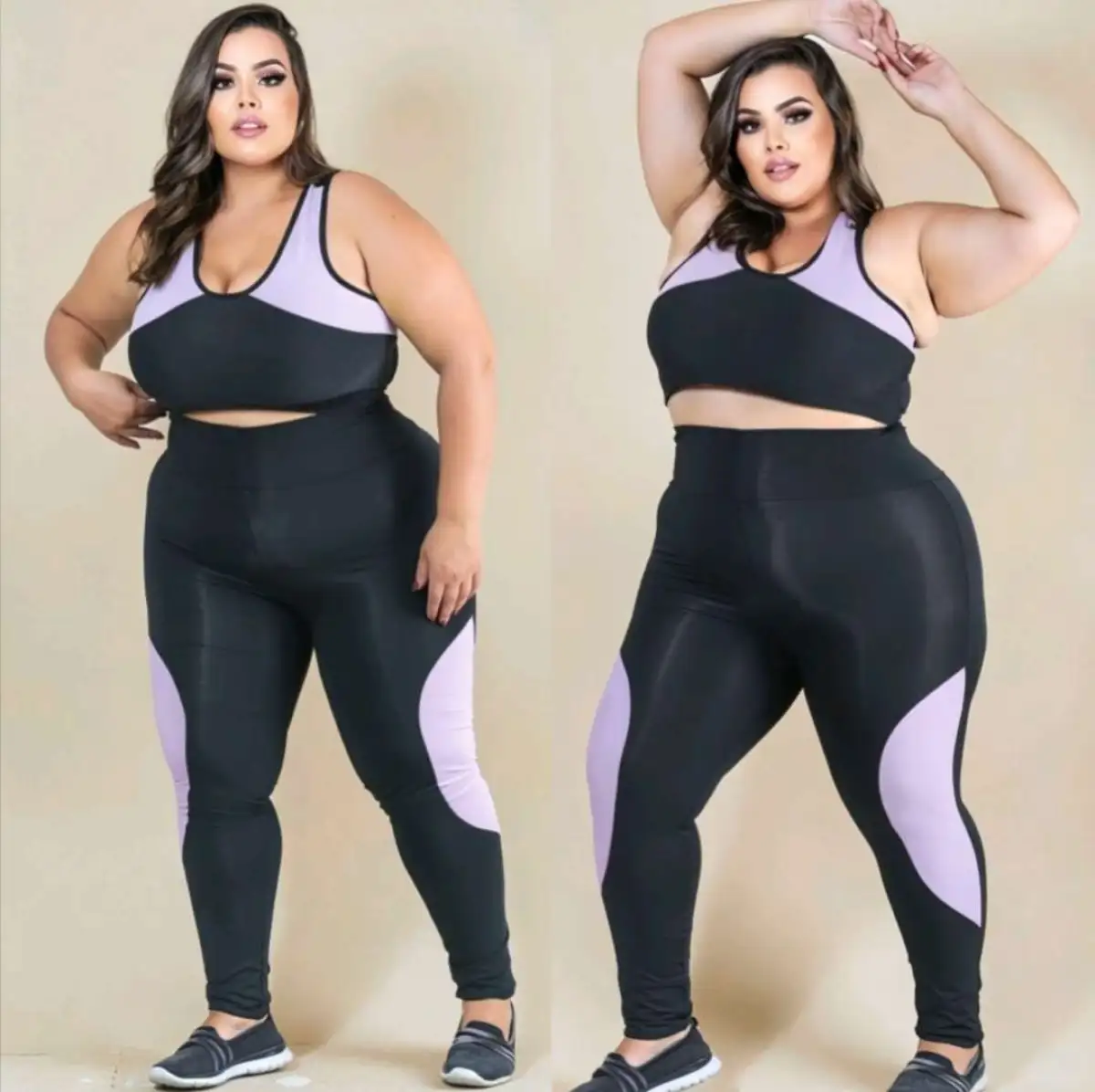 Conjunto de legging G3. Detalhes lilás 02