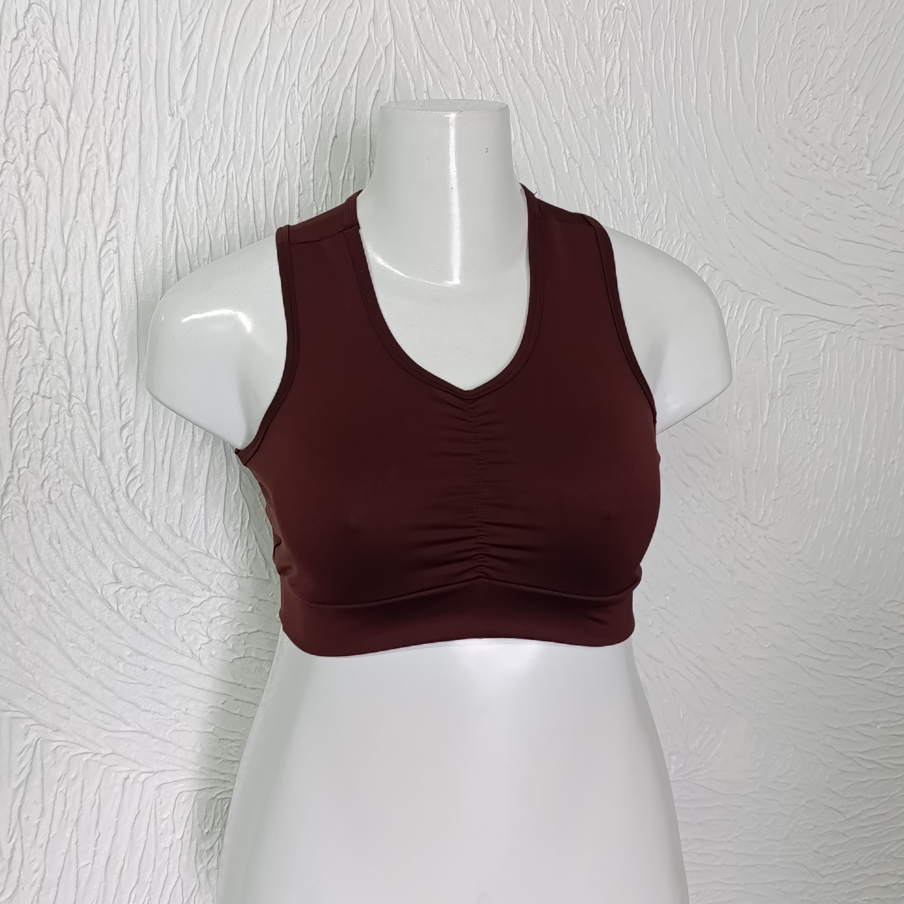 Top GG sem bojo. Franzido. MARROM