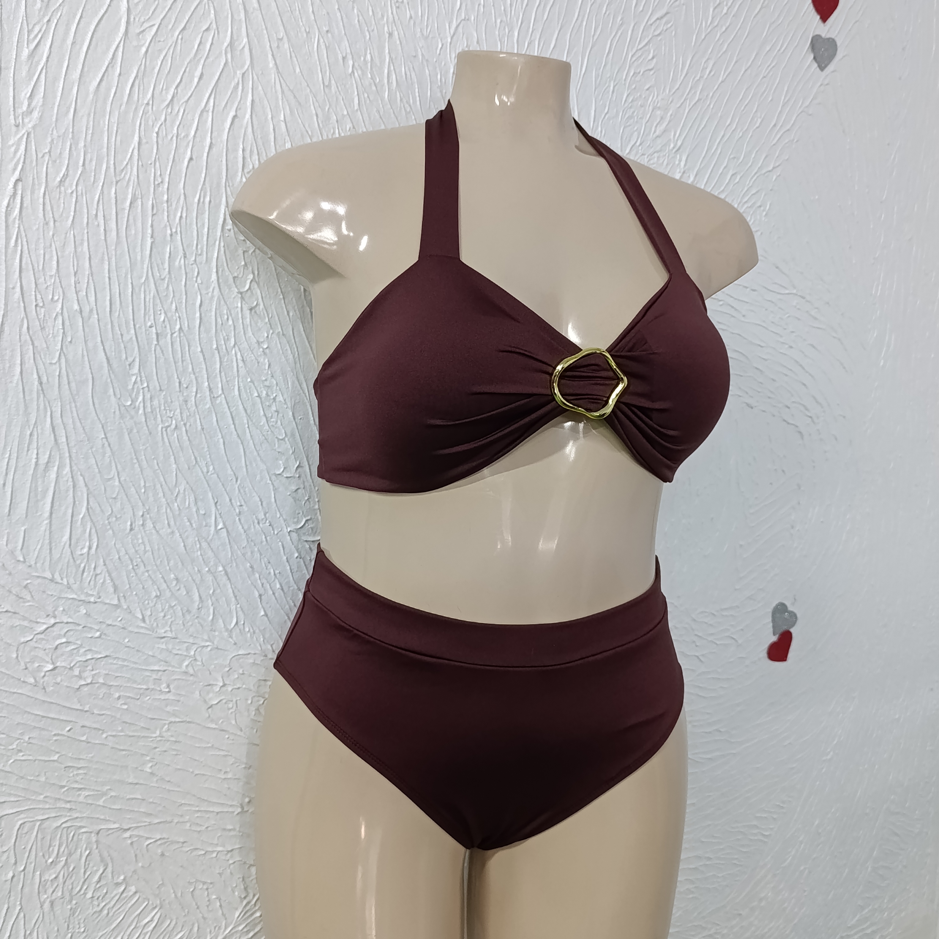 Biquíni Plus Size veste até 54. REF. 115.03.26 cor MARROM