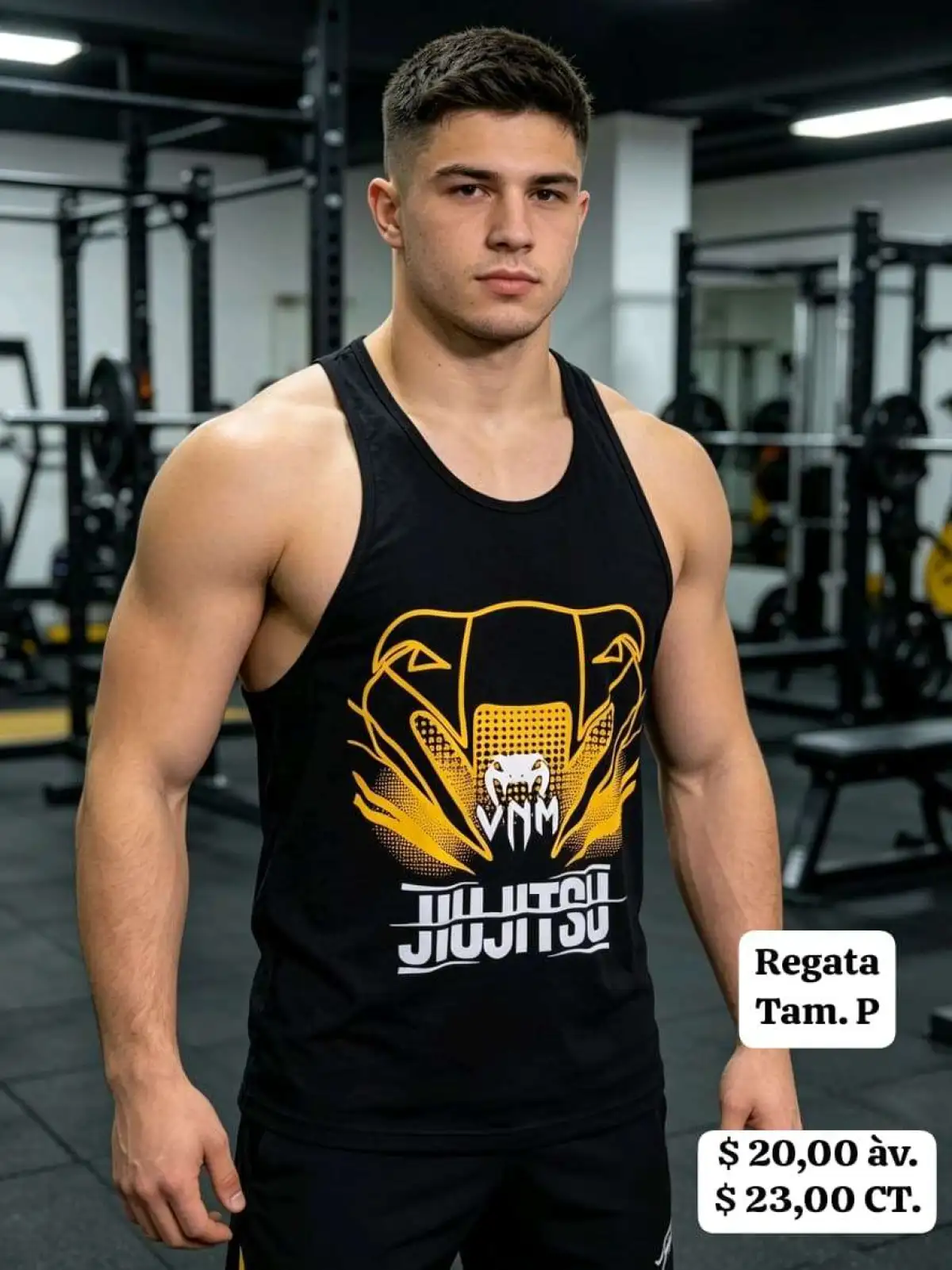 Camiseta P Cavada Jiu-jitsu Estampa AMARELA