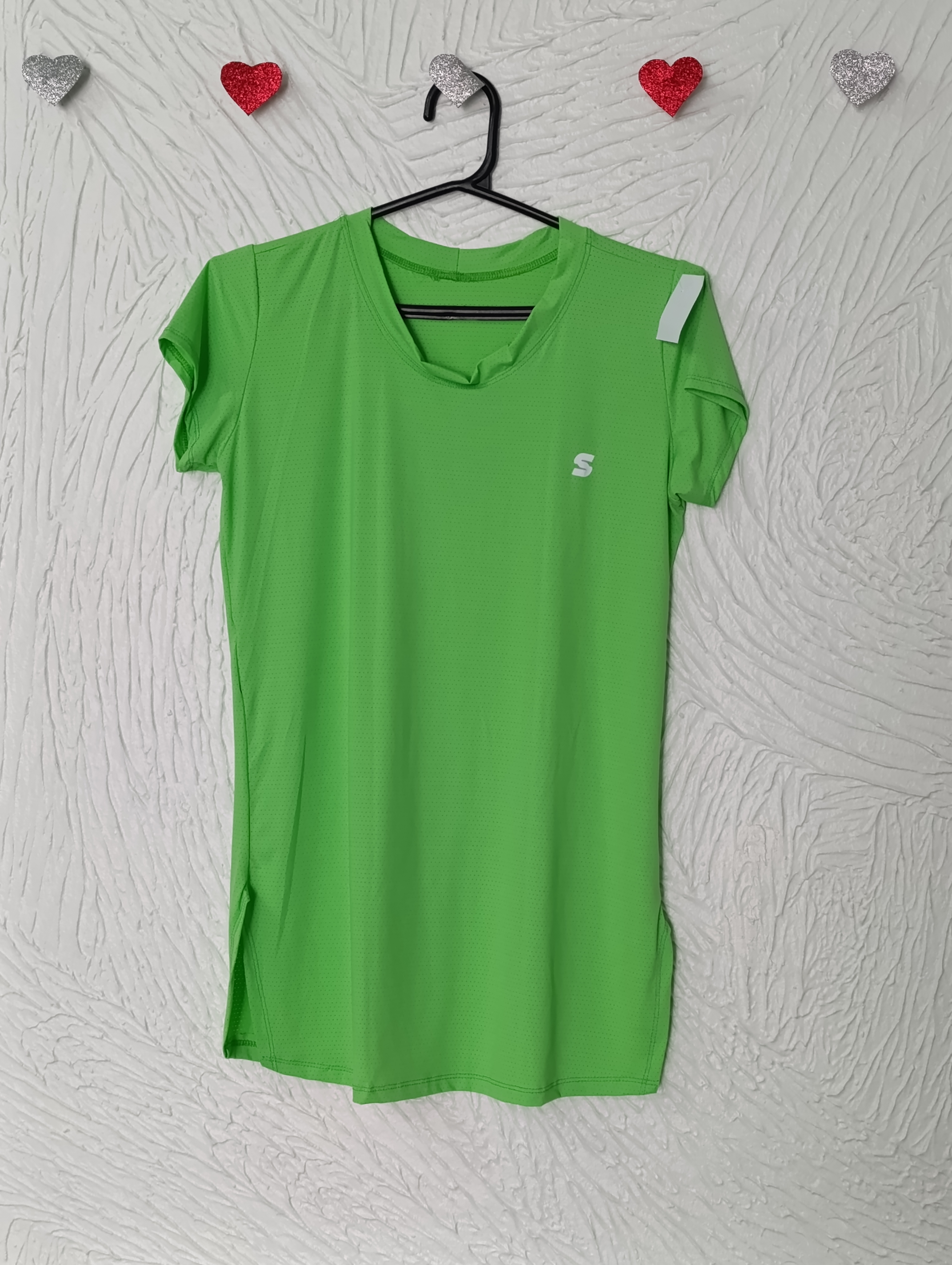 Blusa M Blusão Poliamida. Aberta na lateral. Cor verde Neon