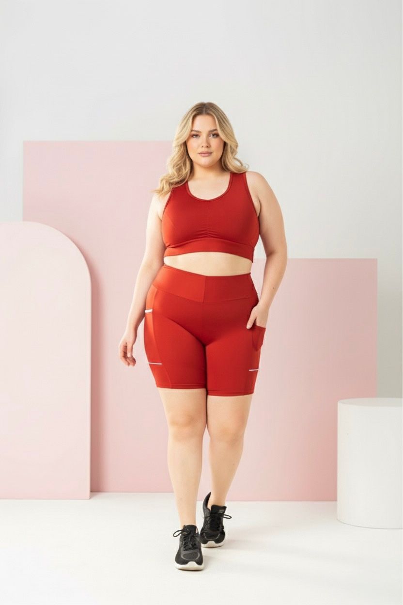 Conjunto de Short GG com bolso. Cor MARINHO Ref. EX25