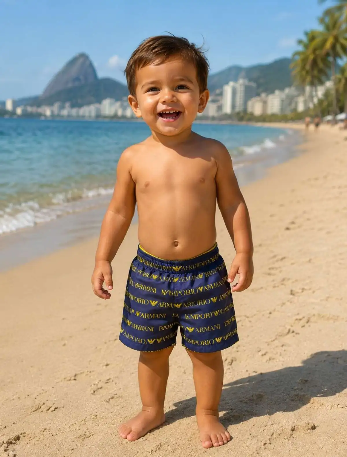 Infantil Bermuda 02 anos. Em Tactel. Cor MARINHO. EMPORIO