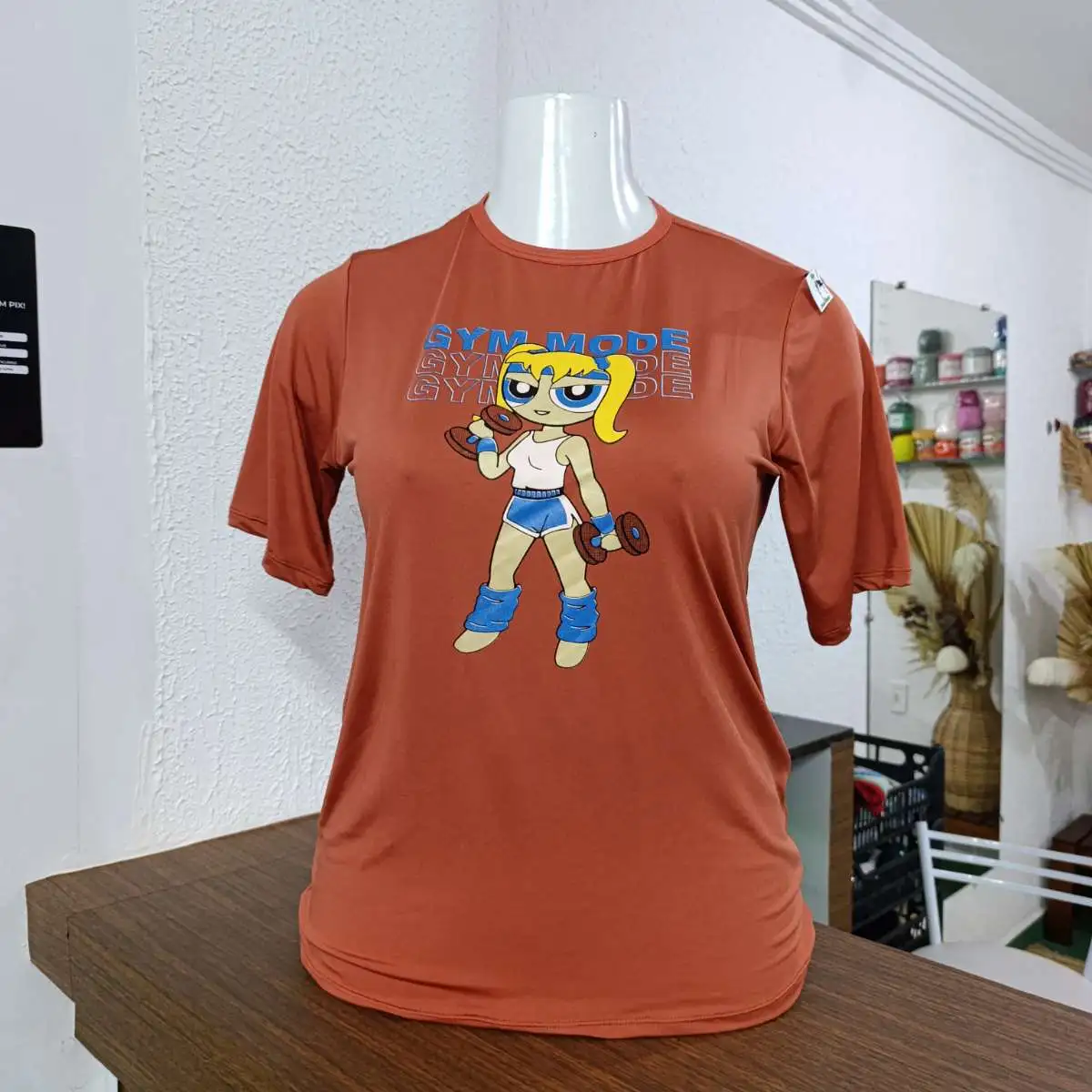 Blusa G. cor TELHA. Gym mode