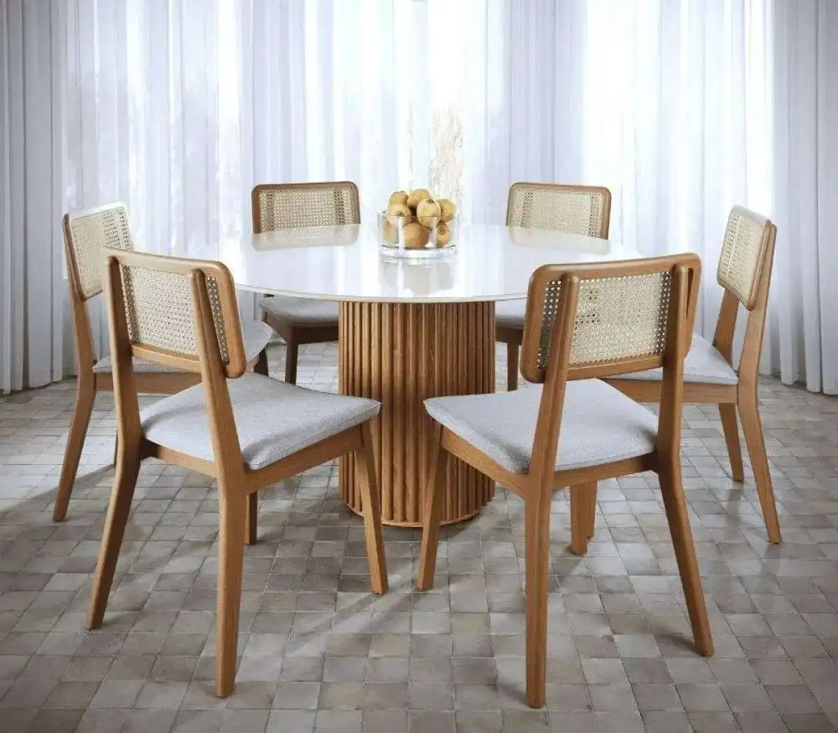 MESA LIVING REDONDA 1.5 RIPADA